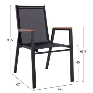 3-piece set with table 80X80X73В and aluminum photo frames in charcoal color FB910542.05F