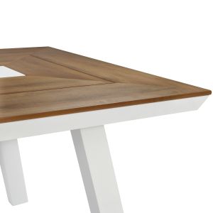 Dining table set 7 pieces aluminum in white color HM5233.01