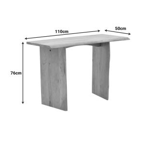 Конзола Mende, масивна акациева дървесина в естествен нюанс, 110x50x76см