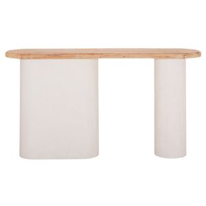 Конзола Santorini HM18338 плот за маса от ела с мдф основа в почисто бял цвят 150X35X82ВСМ.