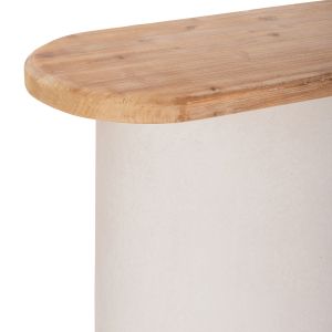 Конзола Santorini HM18338 плот за маса от ела с мдф основа в почисто бял цвят 150X35X82ВСМ.