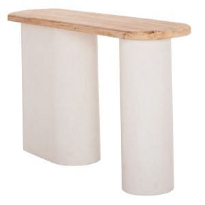 Конзола Santorini HM18338 плот за маса от ела с мдф основа в почисто бял цвят 150X35X82ВСМ.