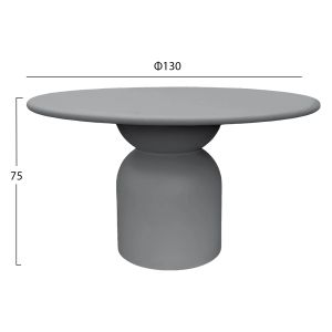 Round dining table Kazvin HM6582.01 gray fiber cement Φ130X75 cm.