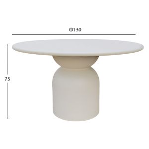 Round dining table Kazvin HM6582.02 beige fiber cement Φ130X75 cm.