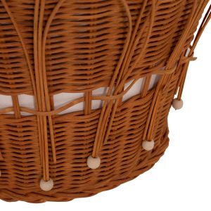 ROUND COFFEE TABLE PERRAL HM18164.02L FIBERCEMENT IN WHITE COLOR - NATURAL RATTAN - D55X45HCM.