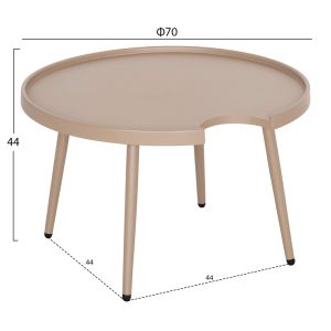 Round coffee table Teroc HM6434.03 aluminum cappuccino Φ70X44HCM
