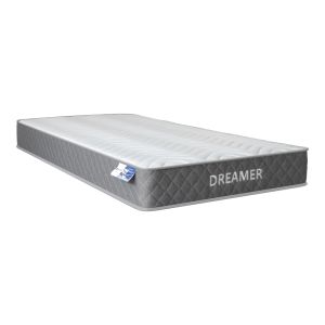 Легло с матрак Nevil-Dreamer антрацит плат-дървени крака в естествен цвят 100x200см