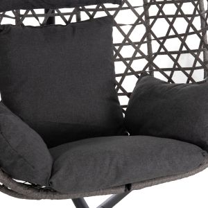 ЛЮЛКА-ГНЕЗДО NESTA HM6468.01 СИВ МЕТАЛ (СТОМАНА) &amp;amp; ПЕРАТАН 100X100X190ВСМ.