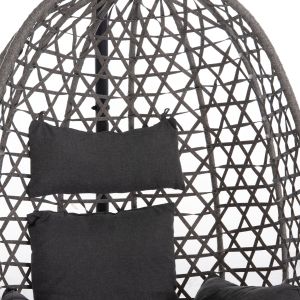 ЛЮЛКА-ГНЕЗДО NESTA HM6468.01 СИВ МЕТАЛ (СТОМАНА) &amp;amp; ПЕРАТАН 100X100X190ВСМ.