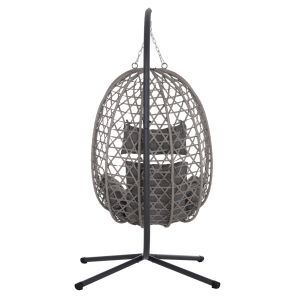 ЛЮЛКА-ГНЕЗДО NESTA HM6468.01 СИВ МЕТАЛ (СТОМАНА) &amp;amp; ПЕРАТАН 100X100X190ВСМ.