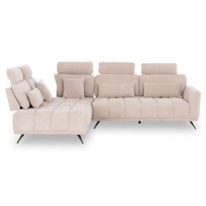 Left corner 5-seater sofa Myron SM3318.02L ecru fabric 290X110-225X110H