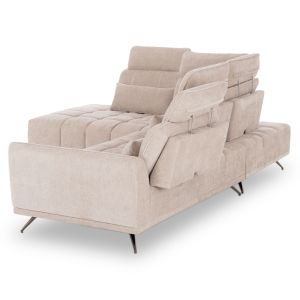 Left corner 5-seater sofa Myron SM3318.02L ecru fabric 290X110-225X110H