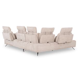 Left corner 5-seater sofa Myron SM3318.02L ecru fabric 290X110-225X110H