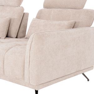 Left corner 5-seater sofa Myron SM3318.02L ecru fabric 290X110-225X110H
