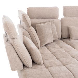 Left corner 5-seater sofa Myron SM3318.02L ecru fabric 290X110-225X110H