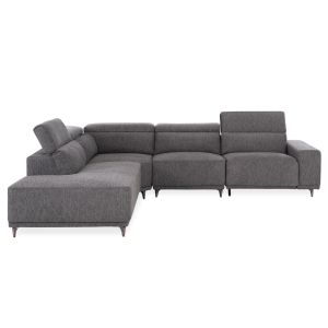 Left corner 5-seater sofa with adjustable headboard Lunaris SM3316.01L gray fabric 307X267X94V