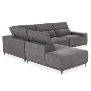 Left corner 5-seater sofa with adjustable headboard Lunaris SM3316.01L gray fabric 307X267X94V