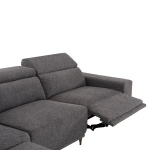 Left corner 5-seater sofa with adjustable headboard Lunaris SM3316.01L gray fabric 307X267X94V