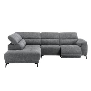 Left corner 5-seater sofa with adjustable backrest Commodus SM3315.01L gray fabric 275X231X77H