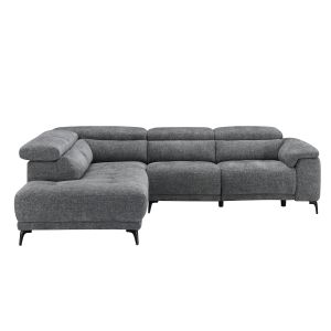 Left corner 5-seater sofa with adjustable backrest Commodus SM3315.01L gray fabric 275X231X77H