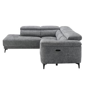 Left corner 5-seater sofa with adjustable backrest Commodus SM3315.01L gray fabric 275X231X77H