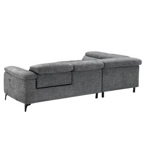 Left corner 5-seater sofa with adjustable backrest Commodus SM3315.01L gray fabric 275X231X77H