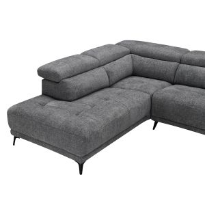 Left corner 5-seater sofa with adjustable backrest Commodus SM3315.01L gray fabric 275X231X77H