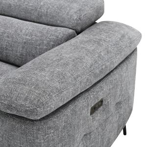 Left corner 5-seater sofa with adjustable backrest Commodus SM3315.01L gray fabric 275X231X77H