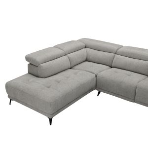 Left corner 5-seater sofa with adjustable backrests Commodus SM3315.02L beige fabric 275X231X77 cm.