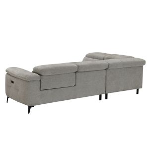 Left corner 5-seater sofa with adjustable backrests Commodus SM3315.02L beige fabric 275X231X77 cm.