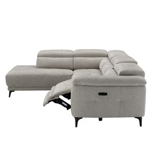 Left corner 5-seater sofa with adjustable backrests Commodus SM3315.02L beige fabric 275X231X77 cm.