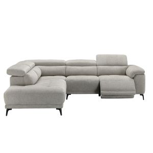 Left corner 5-seater sofa with adjustable backrests Commodus SM3315.02L beige fabric 275X231X77 cm.