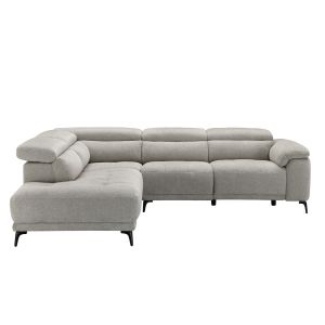 Left corner 5-seater sofa with adjustable backrests Commodus SM3315.02L beige fabric 275X231X77 cm.