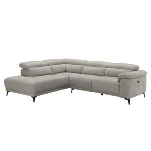 Left corner 5-seater sofa with adjustable backrests Commodus SM3315.02L beige fabric 275X231X77 cm.