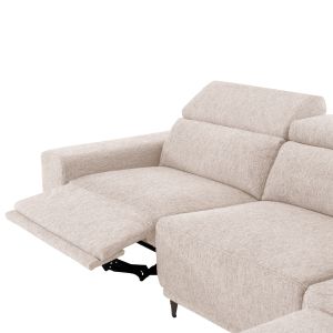 Left corner 5-seater sofa with adjustable backrest Lunaris SM3316.02L ecru fabric 307X267X94V