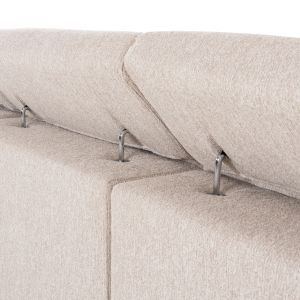Left corner 5-seater sofa with adjustable backrest Lunaris SM3316.02L ecru fabric 307X267X94V