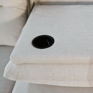 LEFT CORNER SOFA SYNTHIA HM3308.01L WITH STORAGE - BEIGE FABRIC 246X159X97CM.