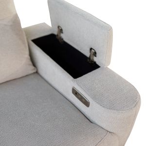 LEFT CORNER SOFA SYNTHIA HM3308.01L WITH STORAGE - BEIGE FABRIC 246X159X97CM.