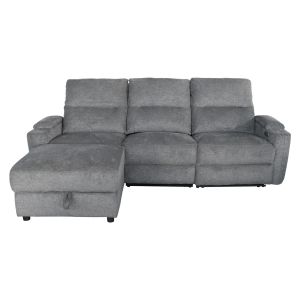 LEFT CORNER SOFA SYNTHIA HM3308.03L WITH STORAGE - GREY FABRIC 246X159X97CM.