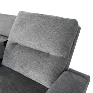 LEFT CORNER SOFA SYNTHIA HM3308.03L WITH STORAGE - GREY FABRIC 246X159X97CM.