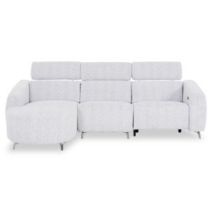 Left corner three-seater sofa with adjustable backrest Valente SM3317.01L light gray fabric 275X160X104H