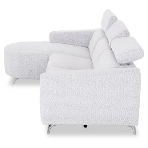 Left corner three-seater sofa with adjustable backrest Valente SM3317.01L light gray fabric 275X160X104H