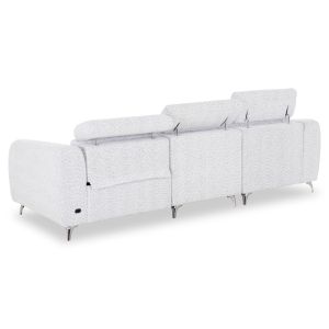 Left corner three-seater sofa with adjustable backrest Valente SM3317.01L light gray fabric 275X160X104H