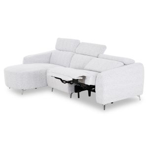 Left corner three-seater sofa with adjustable backrest Valente SM3317.01L light gray fabric 275X160X104H