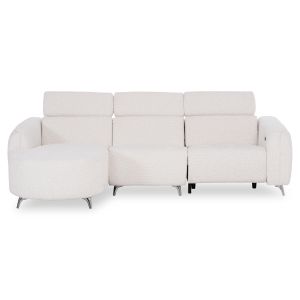 Left corner three-seater sofa with adjustable headboard Valente SM3317.02L beige fabric 275X160X104H