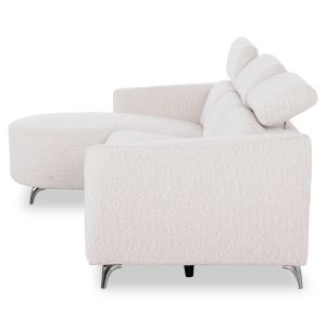 Left corner three-seater sofa with adjustable headboard Valente SM3317.02L beige fabric 275X160X104H