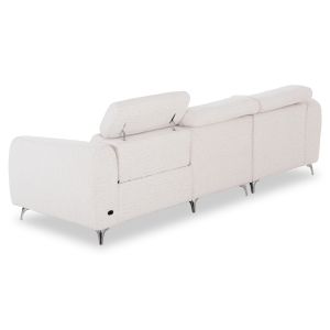 Left corner three-seater sofa with adjustable headboard Valente SM3317.02L beige fabric 275X160X104H