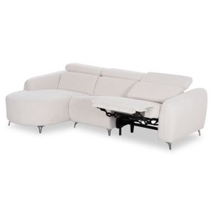 Left corner three-seater sofa with adjustable headboard Valente SM3317.02L beige fabric 275X160X104H