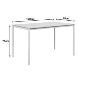 Faragio table in natural shade - white metal legs 120x75x75cm
