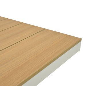 Thorio table made of plywood in natural aluminum in a white shade 160x90x75cm